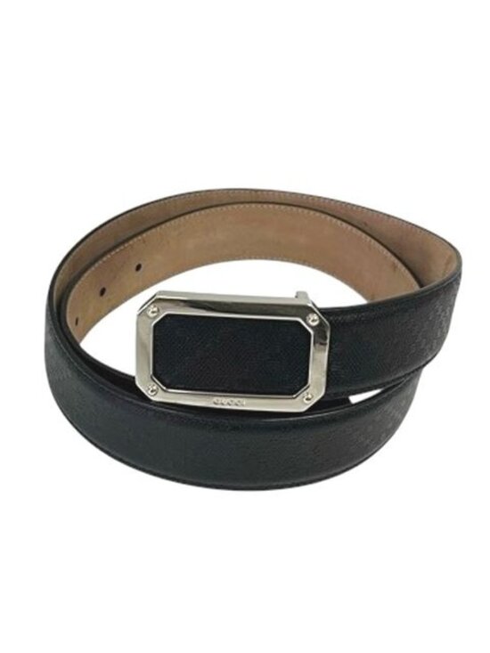 Gucci Belt Buckle Logo Silver 90 36 Black main image 8